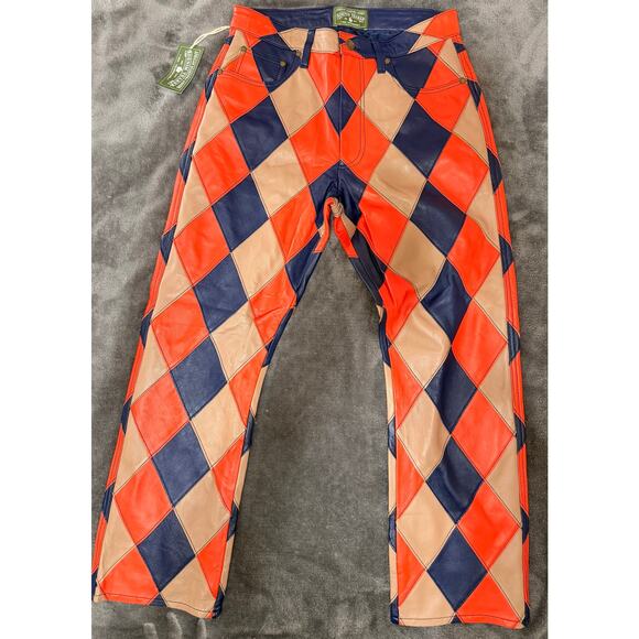 NEW Denim Tears Lamb Leather Jacquard Patchwork Pant SIZE: S